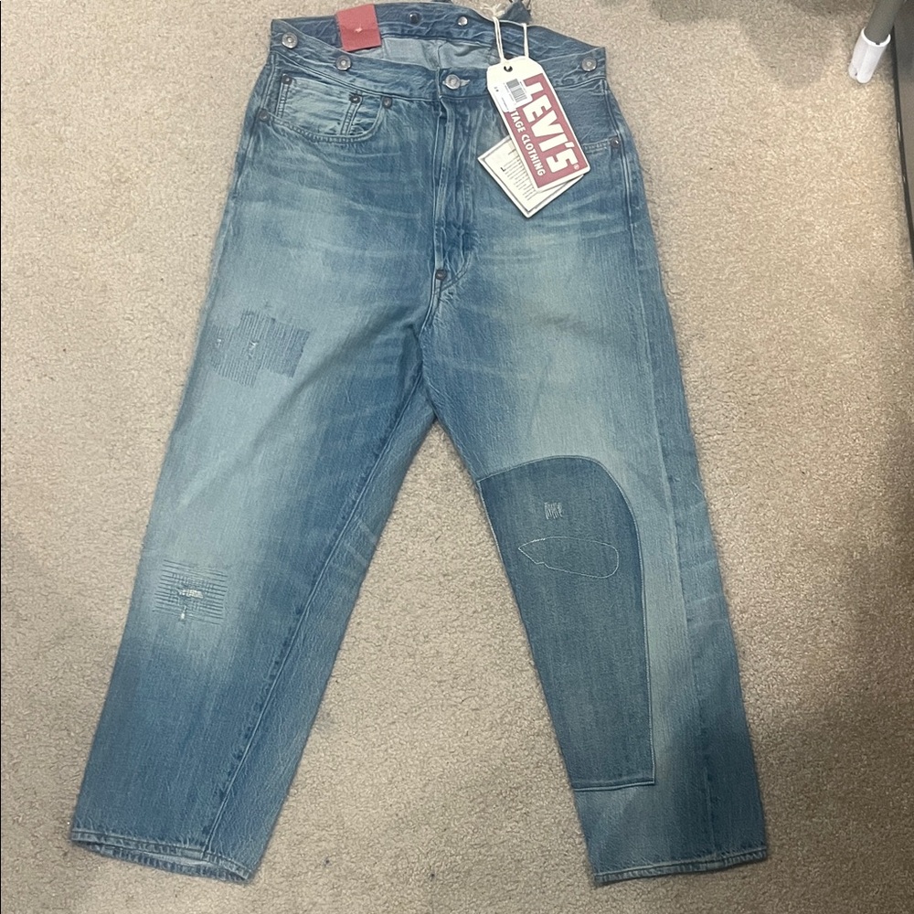 Levi's Men's Light Blue Patchwork Relaxed Jeans